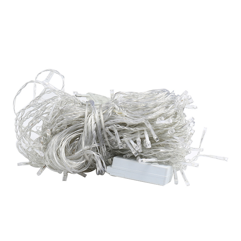 LED de alta y baja tensión cortina de luz 3*3 M 300 luces de hielo tira de luz solar Festival de color Cadena de luz impermeable alambre de cobre Cadena de luz