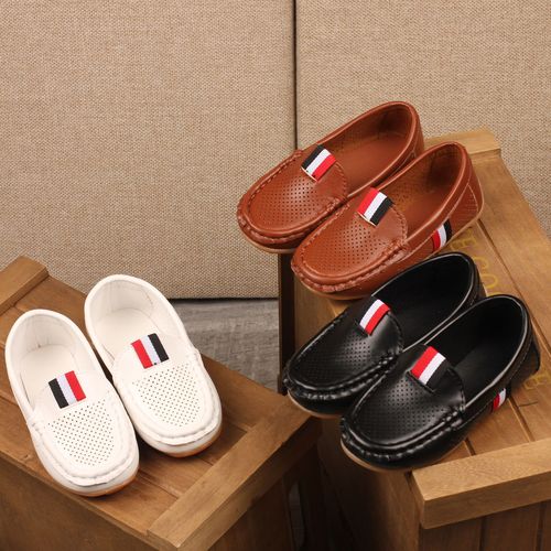  Spring and Autumn New Girls' Anti-Slip Bean Shoes, Boys' Comfortable Baby Shoes, Hollow Breathable Middle and Large Children's Shoes