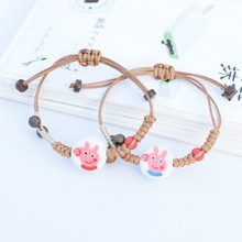2021手工手绘卡通陶瓷手链女士欧美流行元素地摊货源一件代发水晶