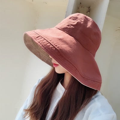 solar system Two-sided Color matching Large along Fisherman hat Visor Sunscreen Hat summer Korean Edition Versatile Bucket hats