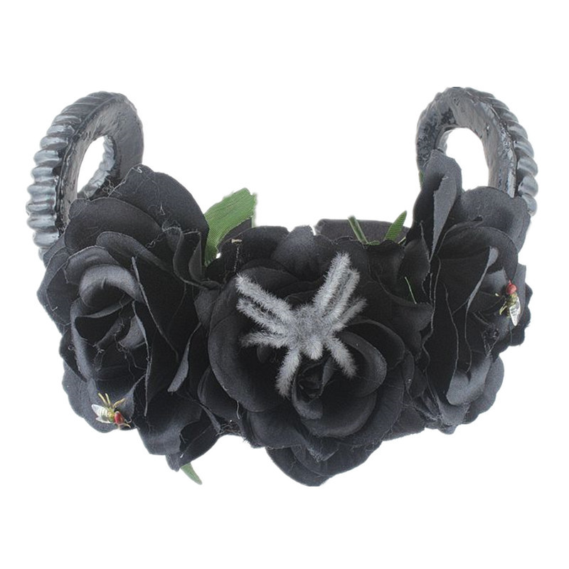 Funny Flower Skull Cloth Foam Epoxy Hair Band Party Headpieces display picture 4