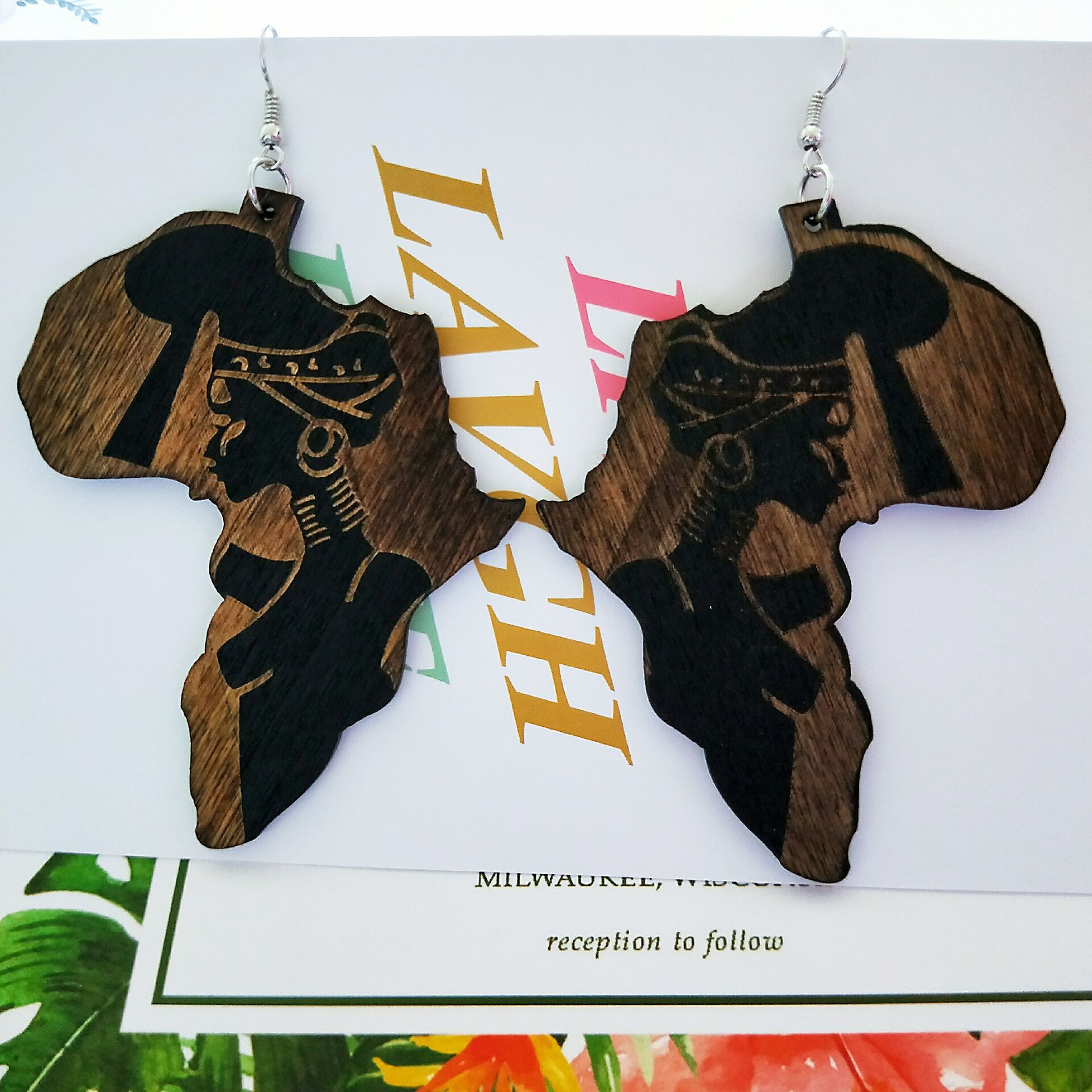 Fashion Carved Wooden Earrings display picture 4