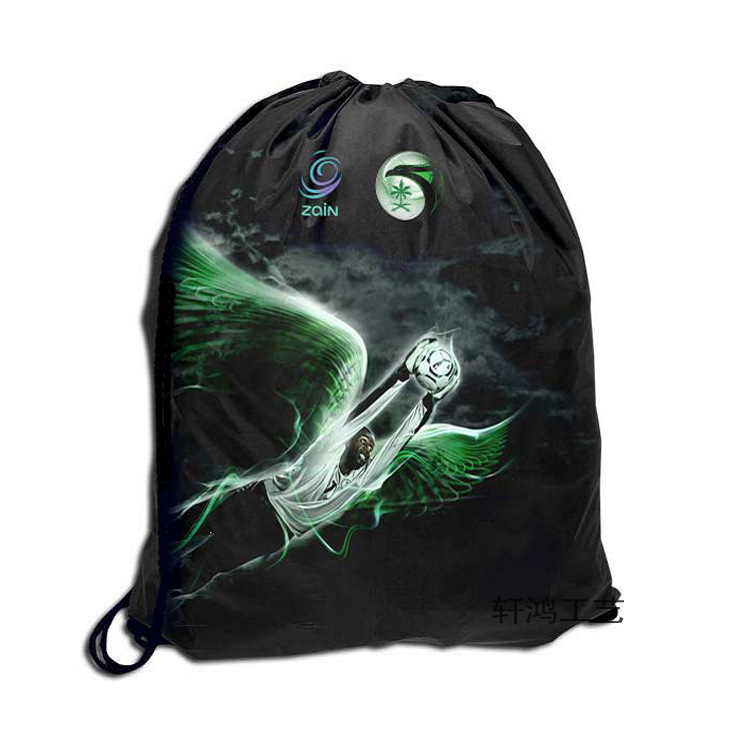 专业定制热升华卡通抽绳袋 数码彩印拉绳收纳袋 热转印双肩背包袋
