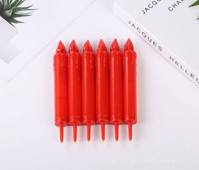 仿真长杆电子蜡烛尖底座插烛台泥土清明上坟拜佛教堂红白流泪蜡烛|ms
