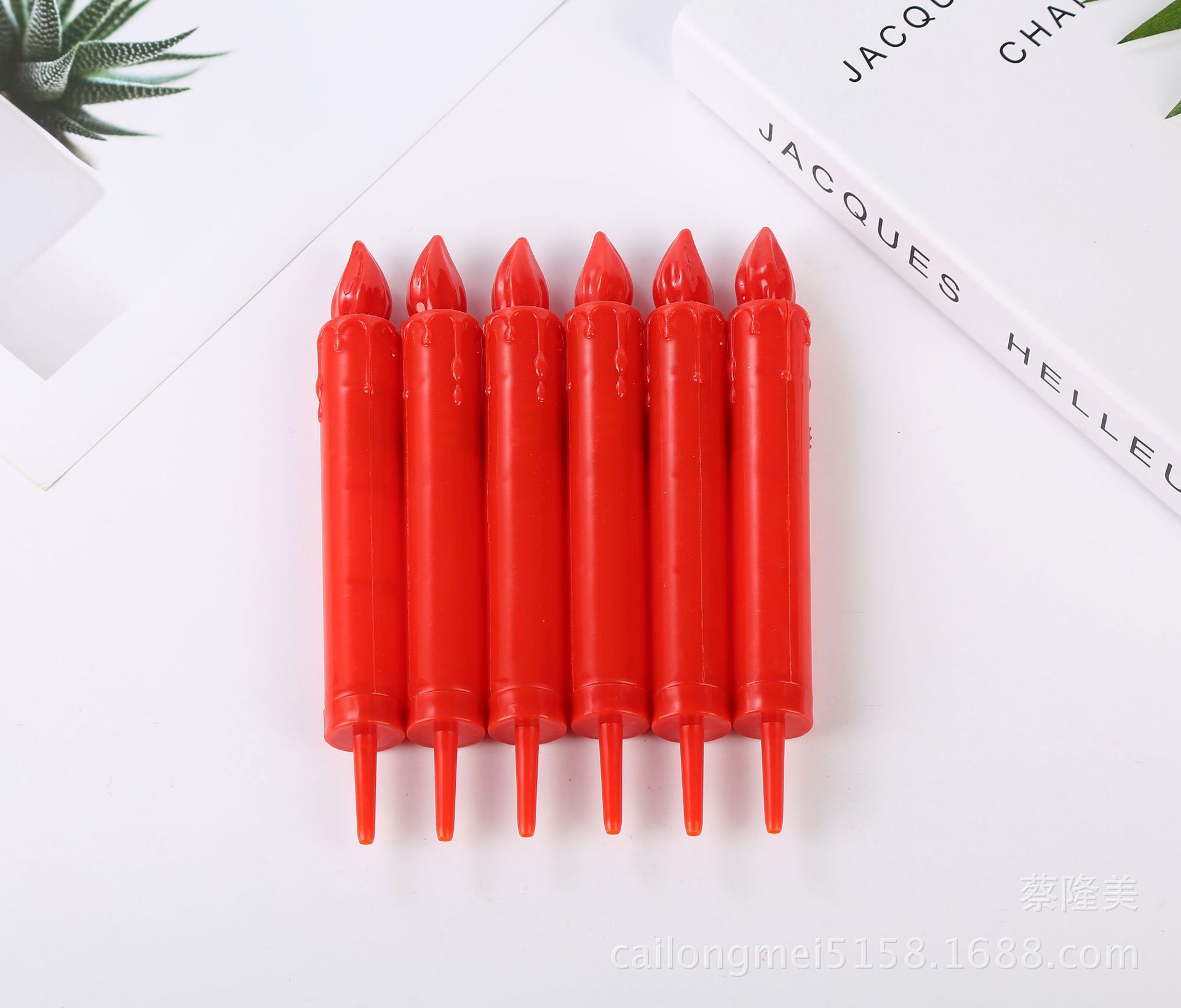 仿真长杆电子蜡烛尖底座插烛台泥土清明上坟拜佛教堂红白流泪蜡烛|ms