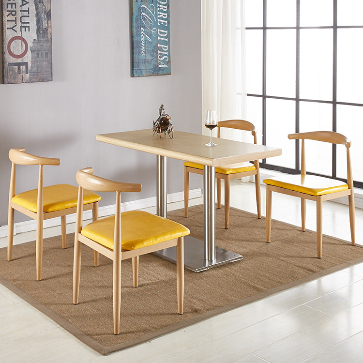 Factory wholesale fast dining table and chair iron horn chair…