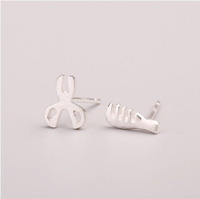 Simple Asymmetric Comb Scissors Stud Earrings display picture 11