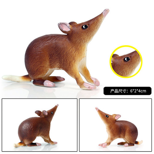 Cross-border simulated wild animal model toy possum, mouse set, children's early education hand-made ornament model