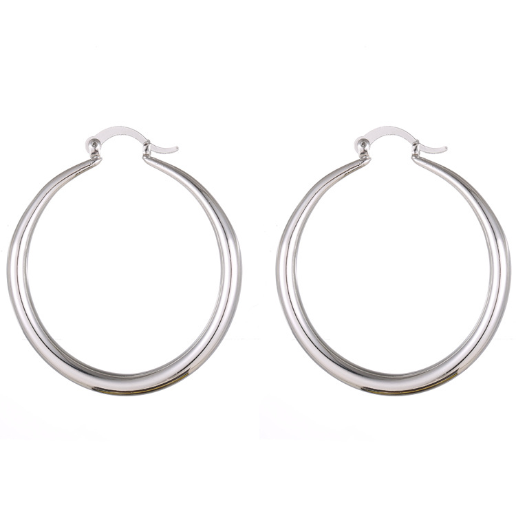 U-Shaped Large Glossy Hoop Earrings, European American Hot Selling, Wholesale Jewelry detail image 10