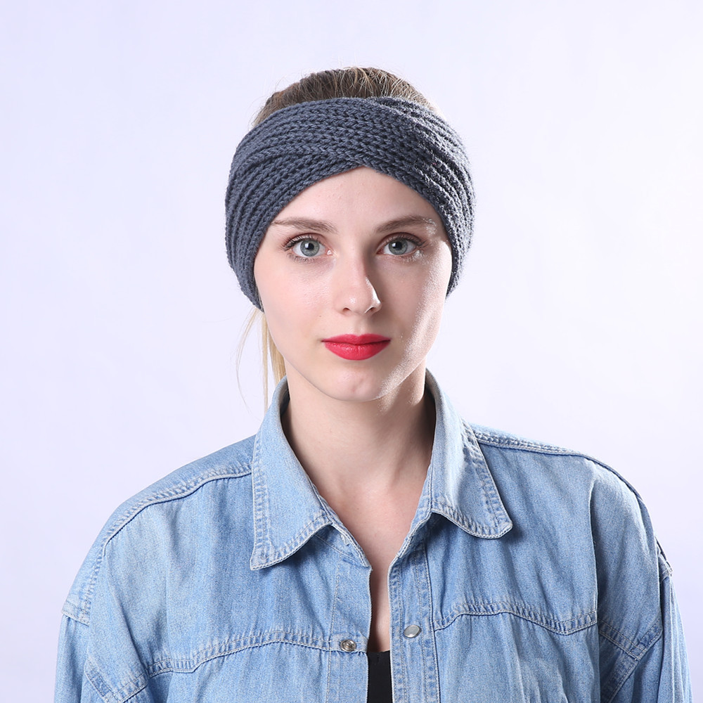 Accessori per capelli lavorati a maglia fatti a mano, molto venduti, con strisce diagonali di filato incrociato, fasce calde e larghe per uomo e donna_voghion.com