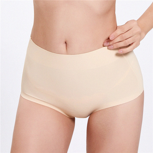 Women's Ice Silk Underwear Breathable and Seamless Medium-Waist One-Piece Triangle Pajama Bottoms with Cotton gusset