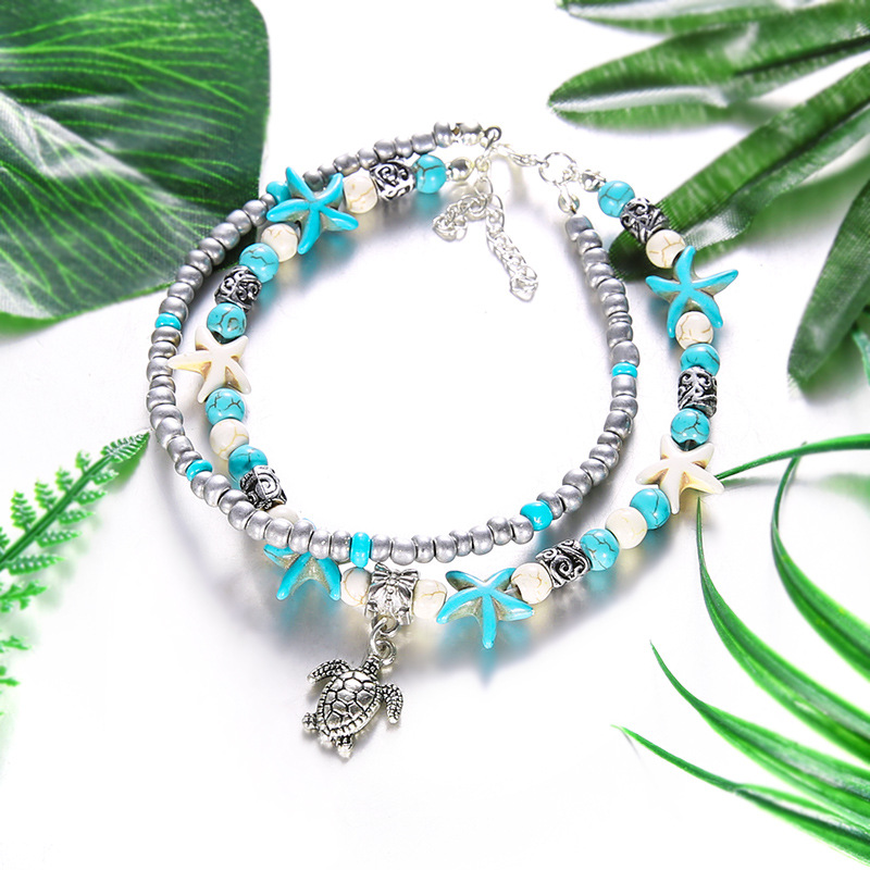 Geometric Pattern Beach Geometric Alloy Beaded Plating Women's Anklet