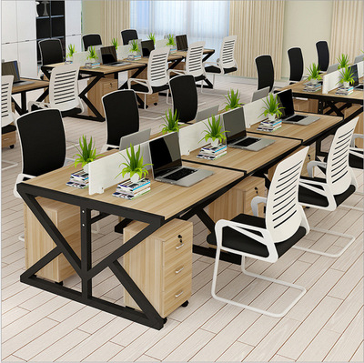 簡易現代職員辦公桌四人工作位屏風隔斷多人辦公桌組合廠家批發