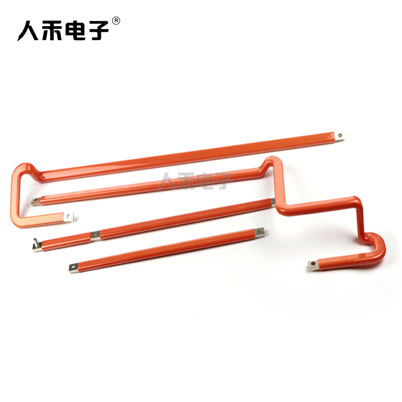 人禾电子 厂家直销 新能源连接件 母线排 绝缘浸塑铜排硬连接件
