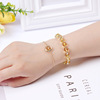 Universal ecological metal one bead bracelet, crystal, jewelry, accessory, Korean style, with gem