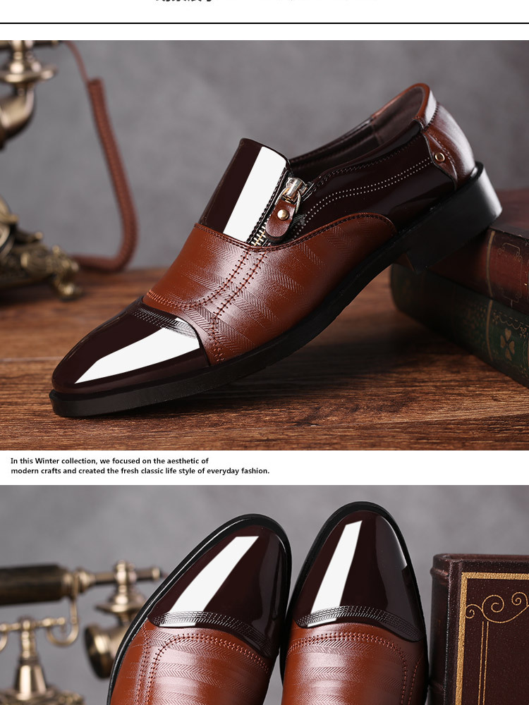 Men's Business Solid Color Point Toe Flats display picture 1