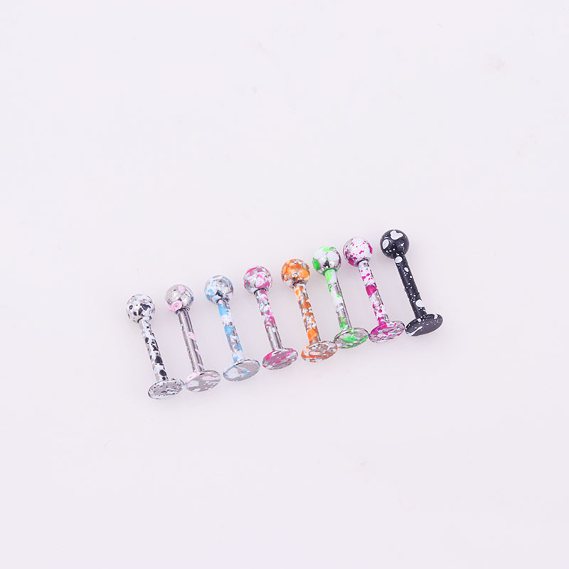 Colorful Paint Stainless Steel Piercing Lip Stud display picture 4