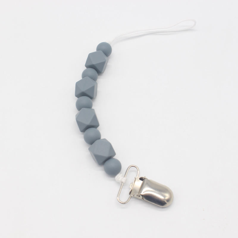 Amazon nuevo chupete de silicona anti-gota cadena bebé chupete seguridad clip infantil masticación cadena molar