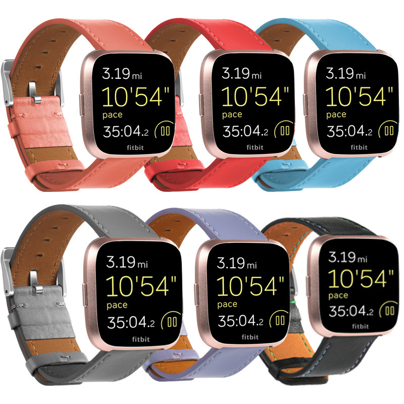 适用于fitbit versa 智能手环真皮多色表带运动手表头层牛皮表带|ms