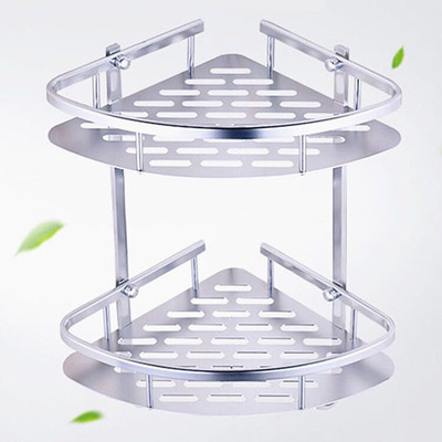 浴室置物架太空鋁三角形架衛生間廁所壁挂洗手間收納架免釘免打孔