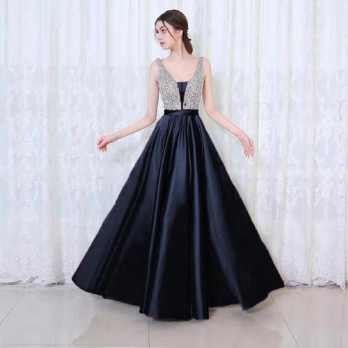 2018 AliExpress eBay New Sexy Off-the-Shoulder V-Neck Evening Dress Wish Amazon