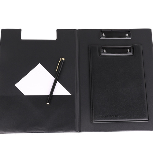 A4 writing board plywood PU leather board clip A5 hotel a la carte folding board clip file plywood wholesale supply