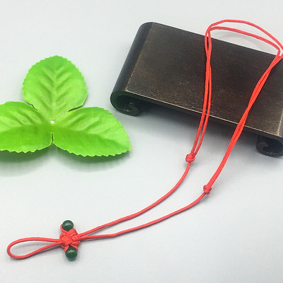 厂家供应批发二珠手工编织锁包项链挂绳 玉珠挂件配饰diy手工挂绳