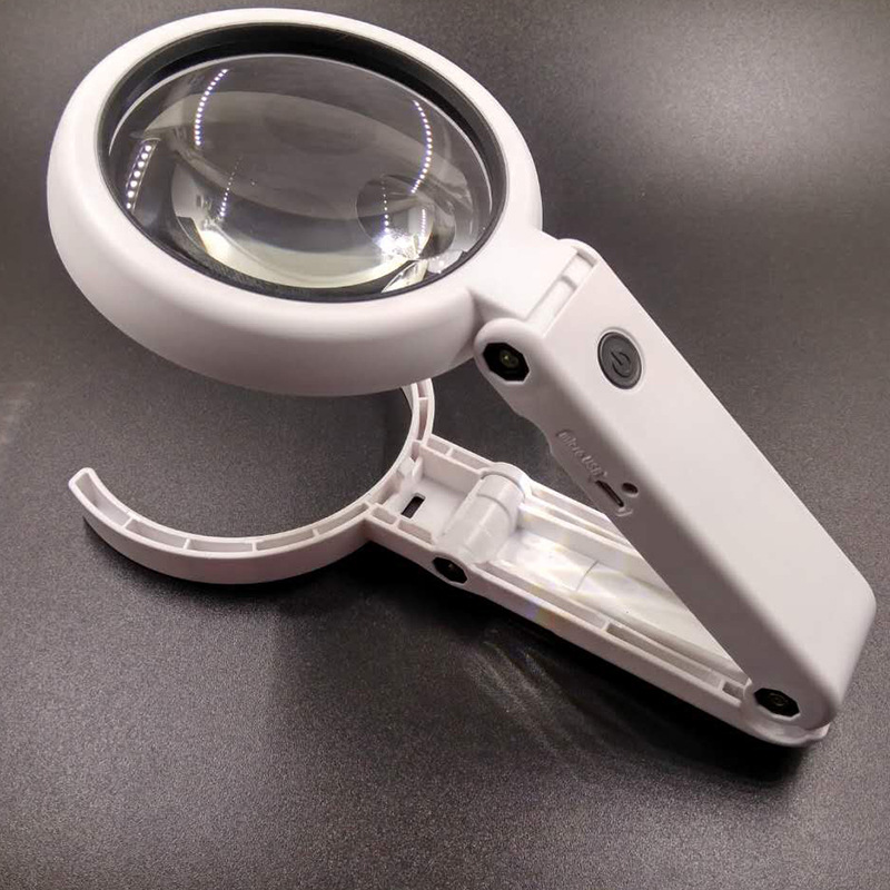 Handheld foldable reading with light