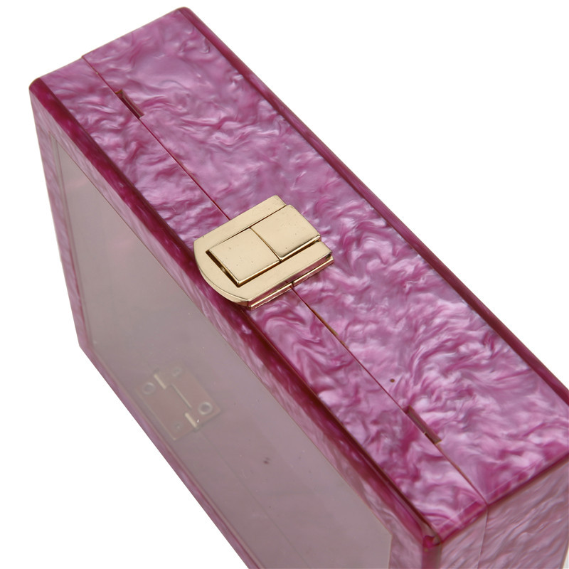 Stylish Acrylic Clutch Bag For Women - Elegant Evening Party Handbag With Magnetic Closure, Snake Print Pattern, And Crossbody Strap Clutch Bag_voghion.com