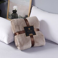 纯色贝贝绒网眼菠萝格毛毯法兰绒沙发休闲盖毯毯子批发赠品礼品毯