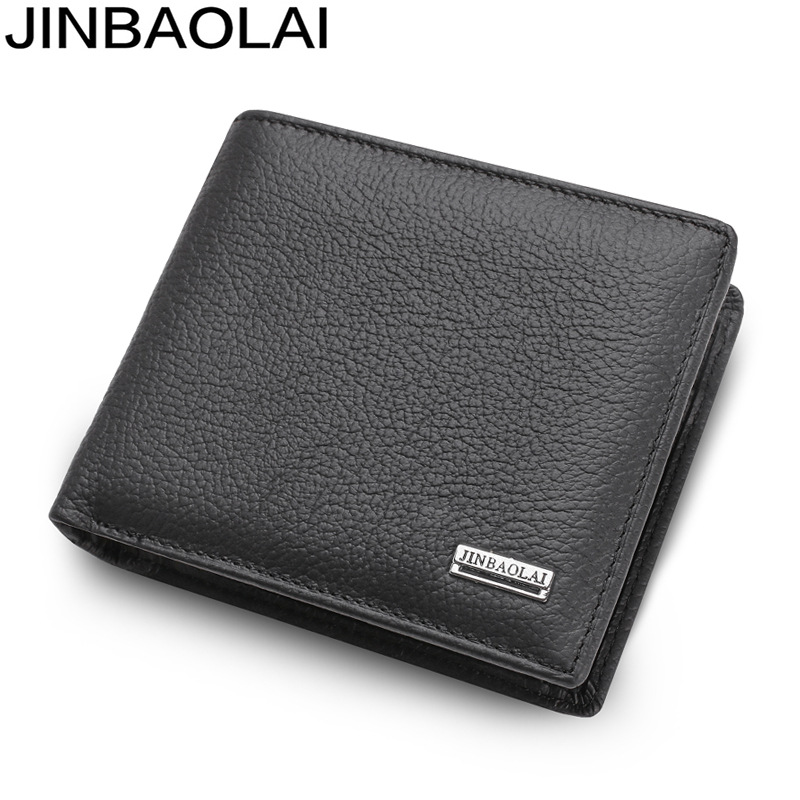 JINBAOLAI工厂直供外贸热销短款男士钱包真皮钱包零钱包钱包钱夹