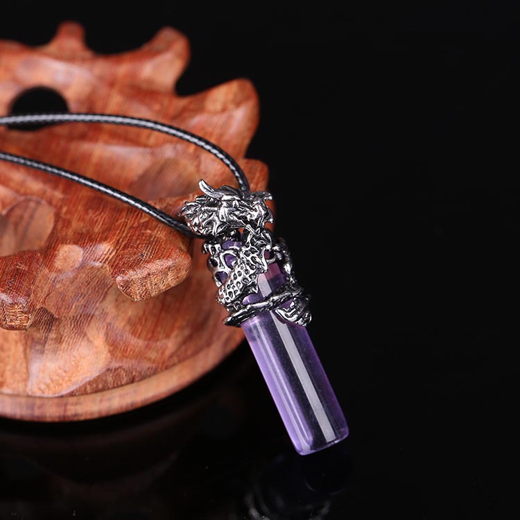 Fashionable domineering shaped crystal necklace, trendy and cool Chine dragon pendant, men's punk neck chain_voghion.com