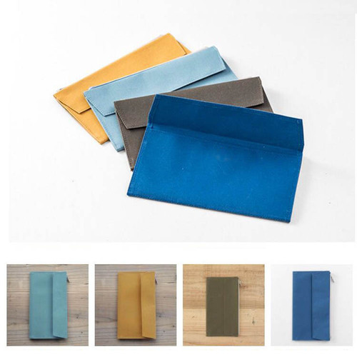 Traveler's notebook TN olive green canvas zipper bag file storage bag business card bag file bag