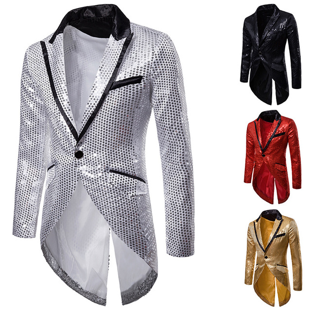 sequins decorative design Evening dress tuxedo men’s LAPEL SUIT 