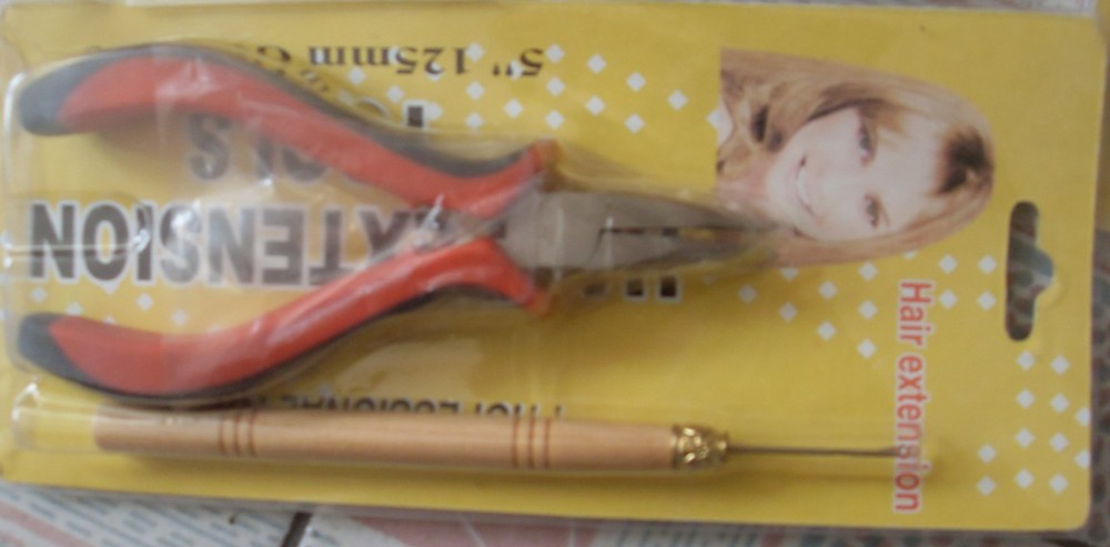 Alicates de extensión de pelo para productos de peluquería rojo y negro codo dentado peluca alicates herramienta de extensión de pelo