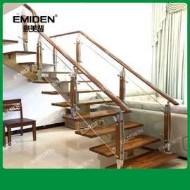 意美登楼梯厂家供应复式直梁钢木楼梯、阁楼单梁楼梯、时尚美观