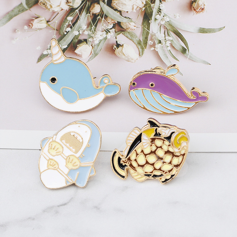 Cartoon Style Fish Alloy Enamel Unisex Brooches display picture 6