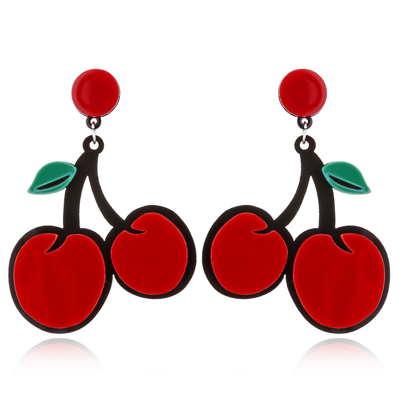 Nihaojewelry Jewelry Wholesale Simple Fruit Watermelon Strawberry Lemon Cherry Earrings display picture 10