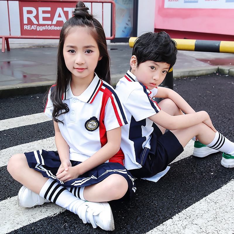 童装新款儿童夏季短袖套装中小学生校服定制幼儿园园服夏装