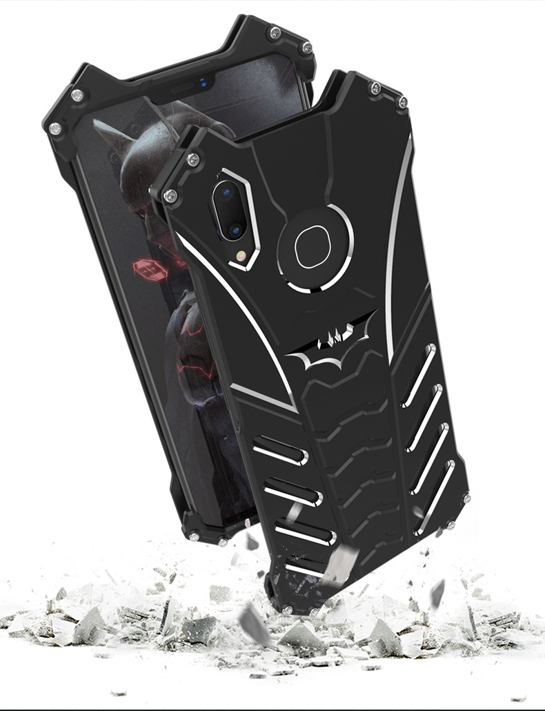R-Just Batman Shockproof Aluminum Shell Metal Case with Custom Batarang Stent for vivo X21 & vivo X21 UD