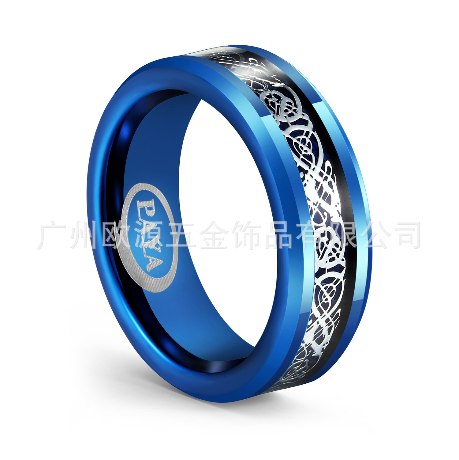 广州欧源工厂直销 民族风银龙片钨钢戒指  跨境电商 定制镭射