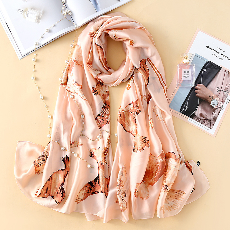 Floral Elegant High-End Faux Silk Scarf 2