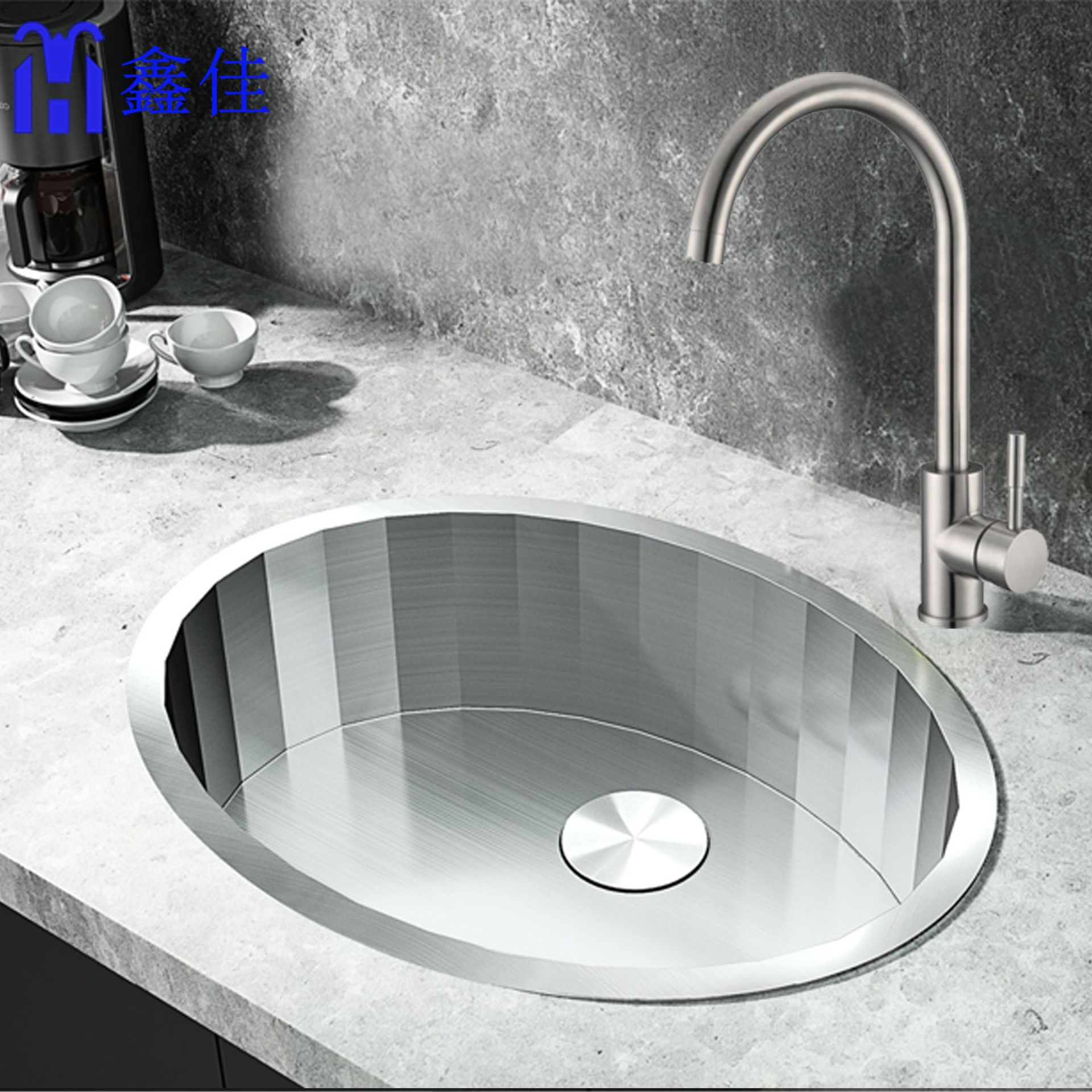 customized circular manual water tank Pohang 304 Stainless steel kitchen Sinks Single groove hand sink Manufacturer