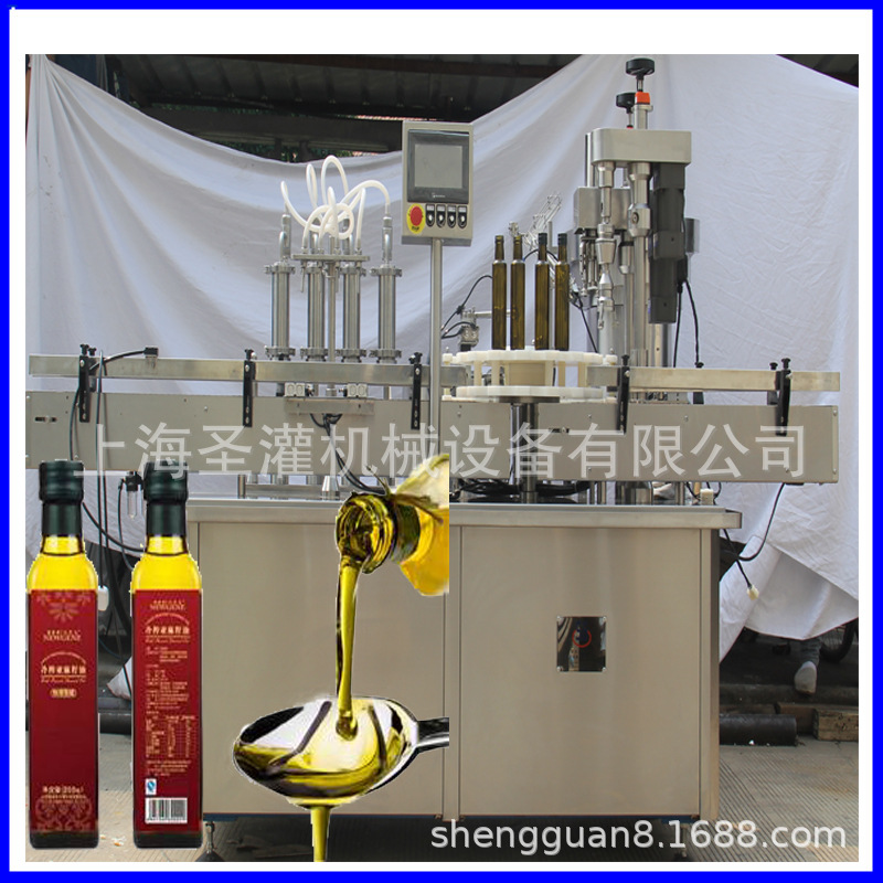 山茶油全自动灌装生产线 750ml亚麻籽油灌装封口机 菜籽油灌装机
