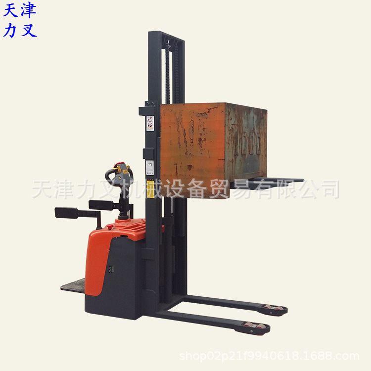 天津液压叉车电动装卸铲车 油压升高移运车 充电式全自动堆高机