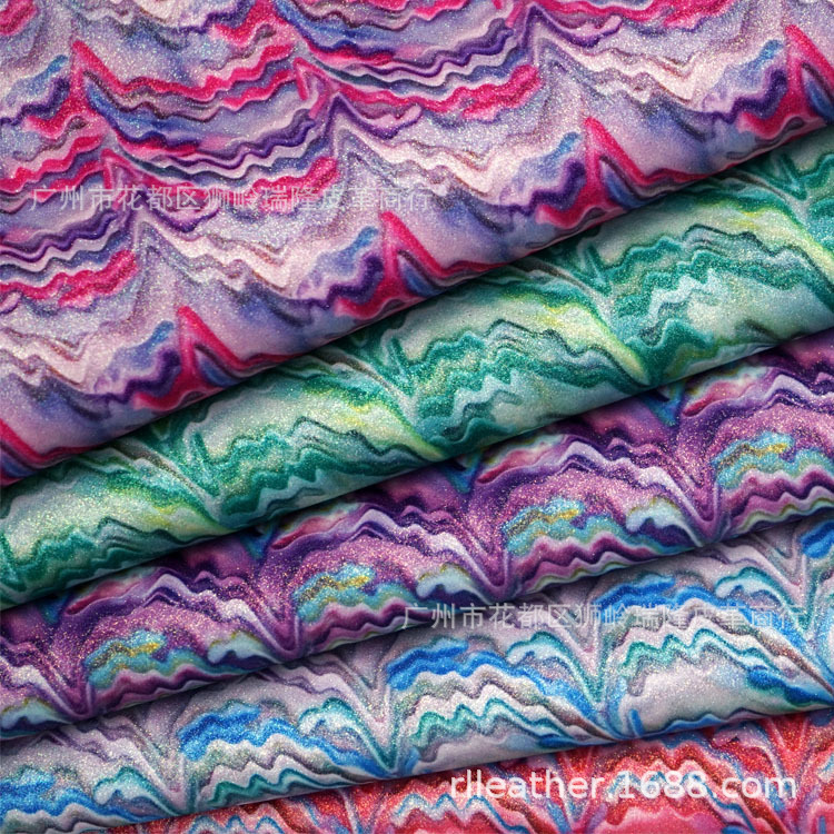 彩雲之南印花細粉格利特PU革 化妝包革裝潢裝飾革設計師皮料面料