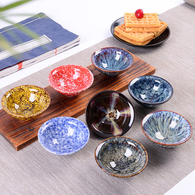 新品景區紀念品陶瓷個人品茗窯變天目釉建盞主人茶單杯茶碗小商品