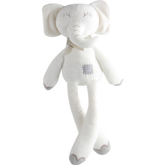 新款安撫長腳白色大象升級版 嬰幼兒陪睡毛絨玩具安撫玩偶