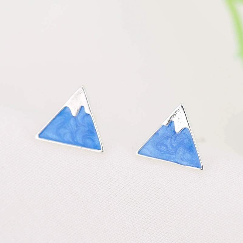 Серьги, свежий модный треугольник, образец 925 серебро, корейский стиль