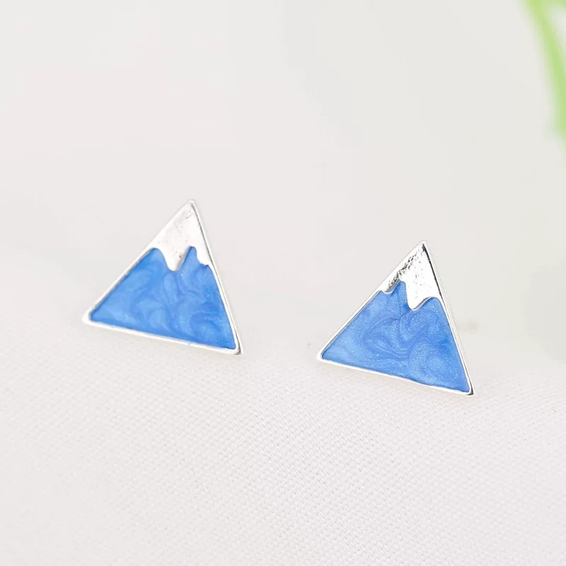 Серьги, свежий модный треугольник, образец 925 серебро, корейский стиль